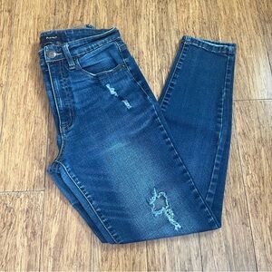 Aeropostale Dark Blue Distressed Skinny Jeans
